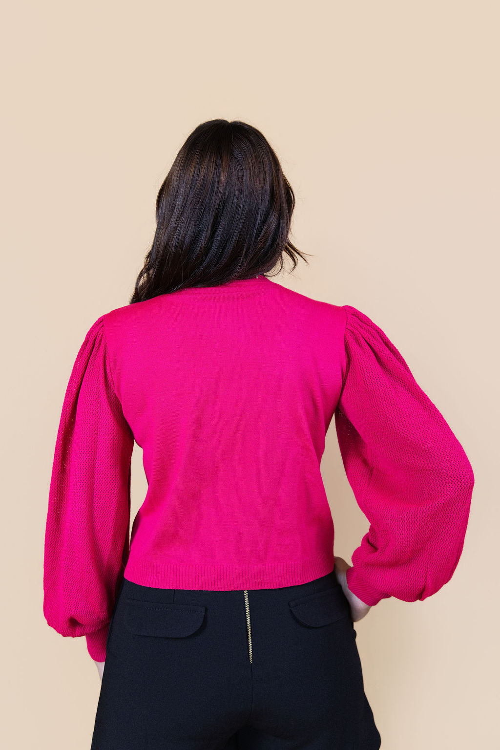 Sunset Puff Sleeve Knit Top