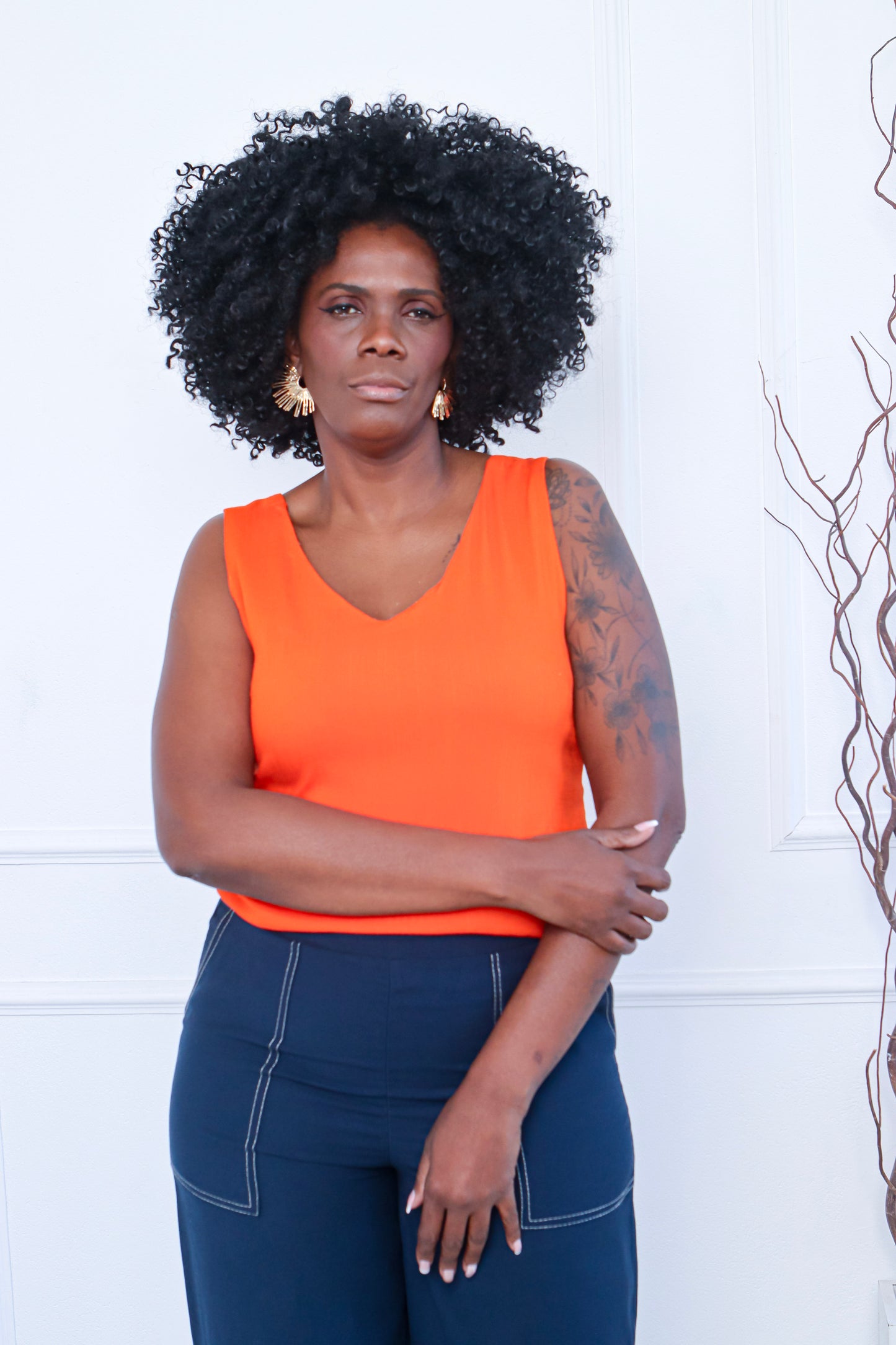 V-Neck Sleeveless Top – Vibrant Elegance