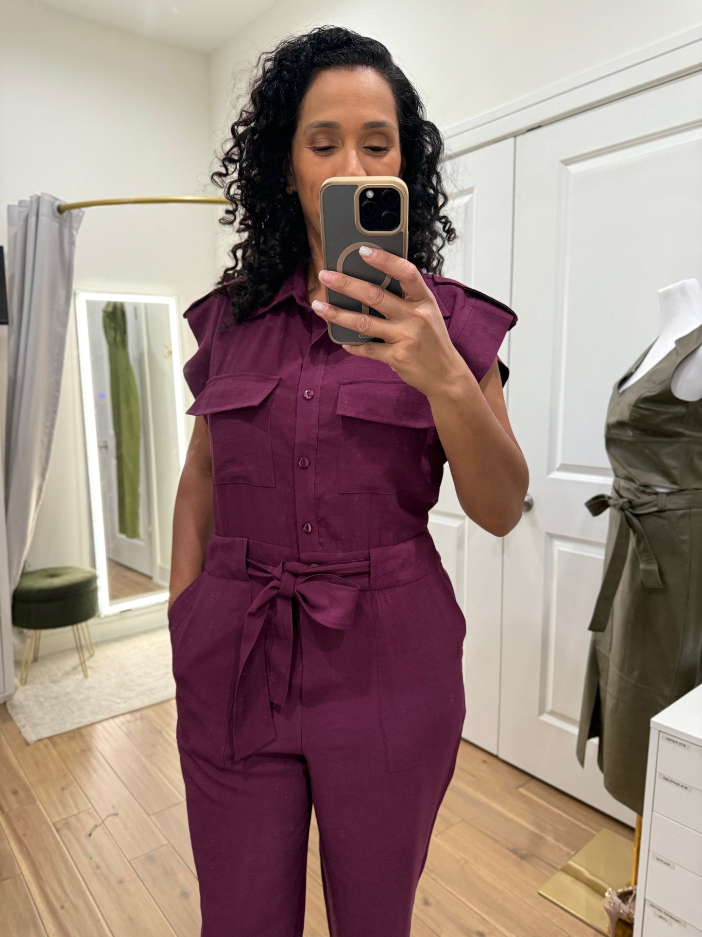 Sleeveless Belted Jumpsuit