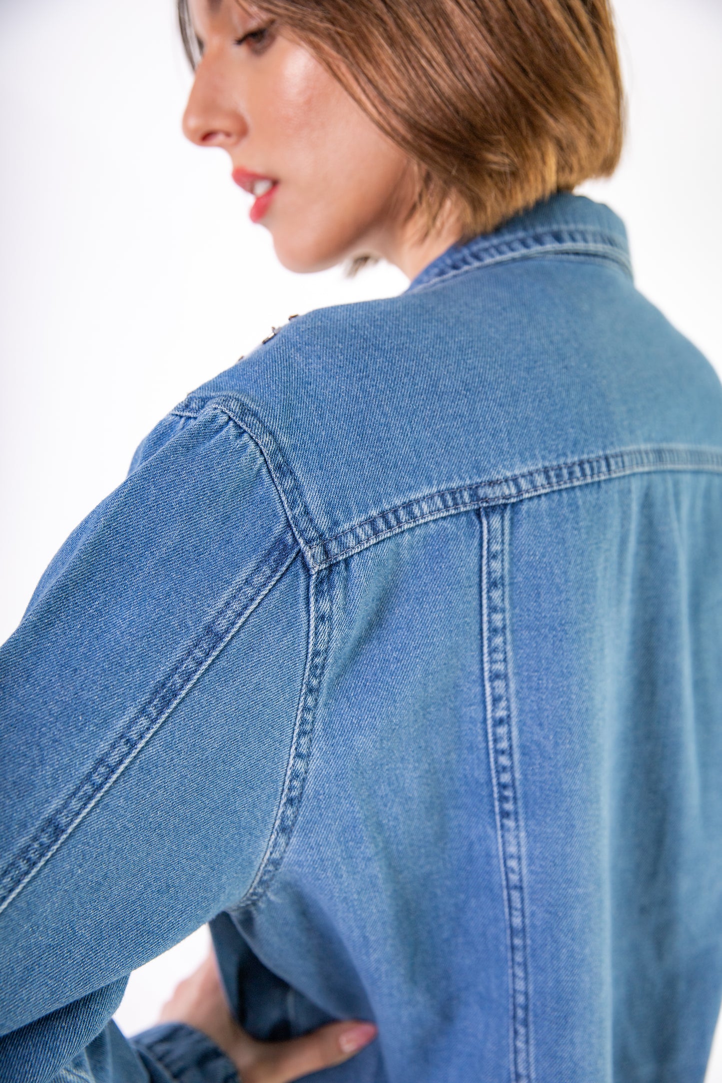 Embellished Oversized Denim Jacket