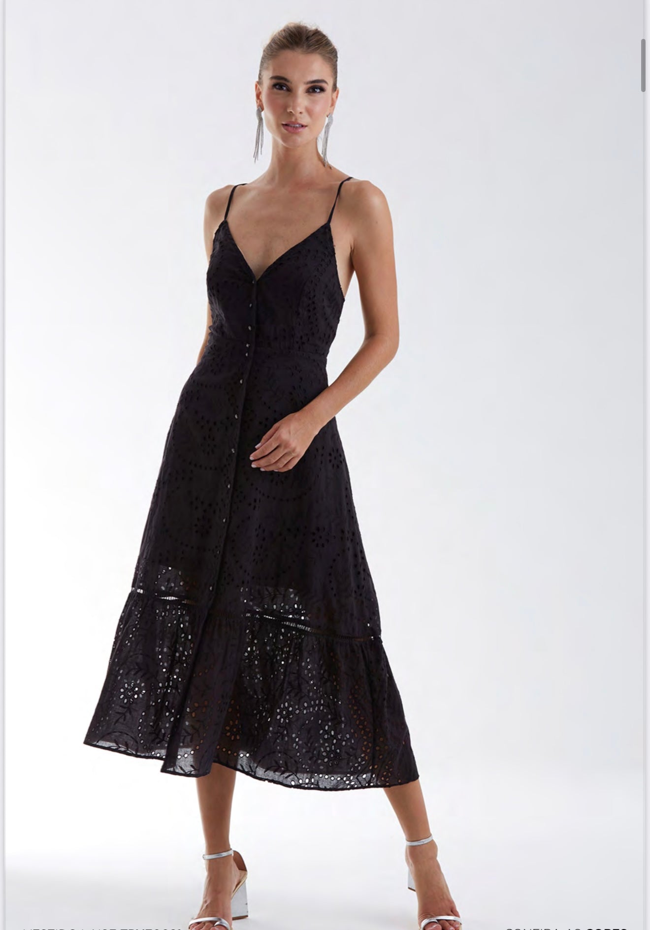 Midnight Bloom Eyelet Dress