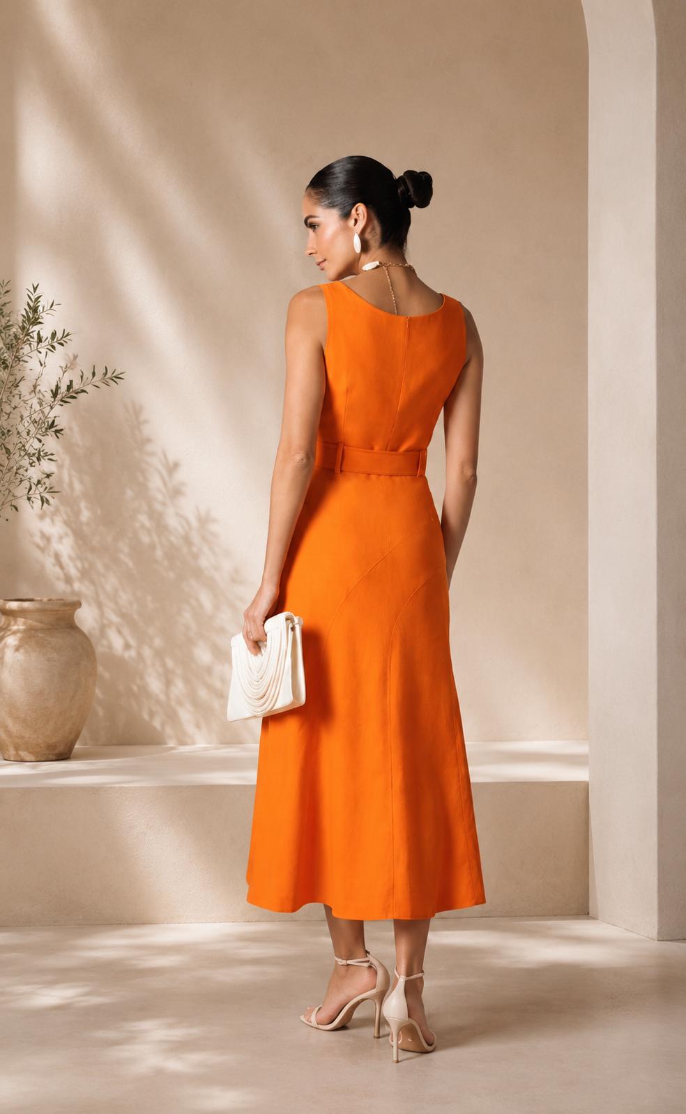 Solara Belted Midi Dress