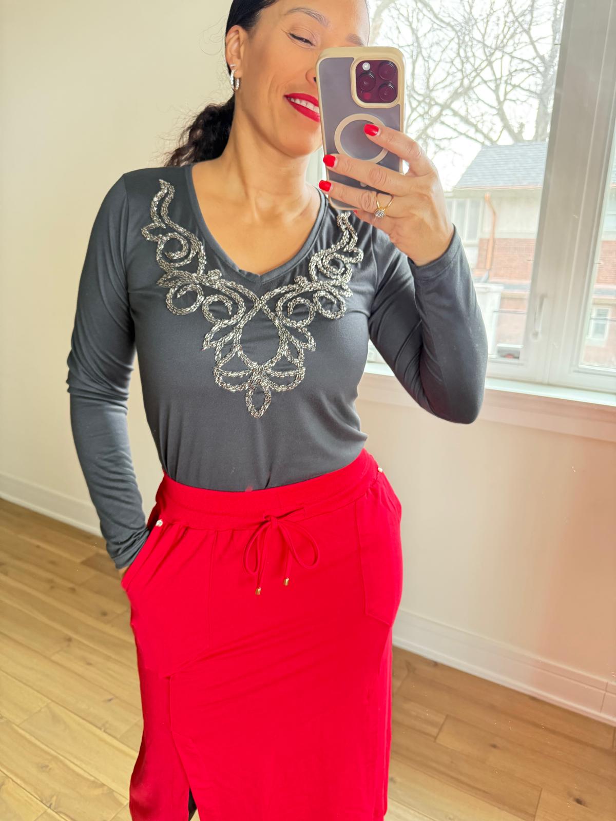 Midnight Elegance Embellished Top