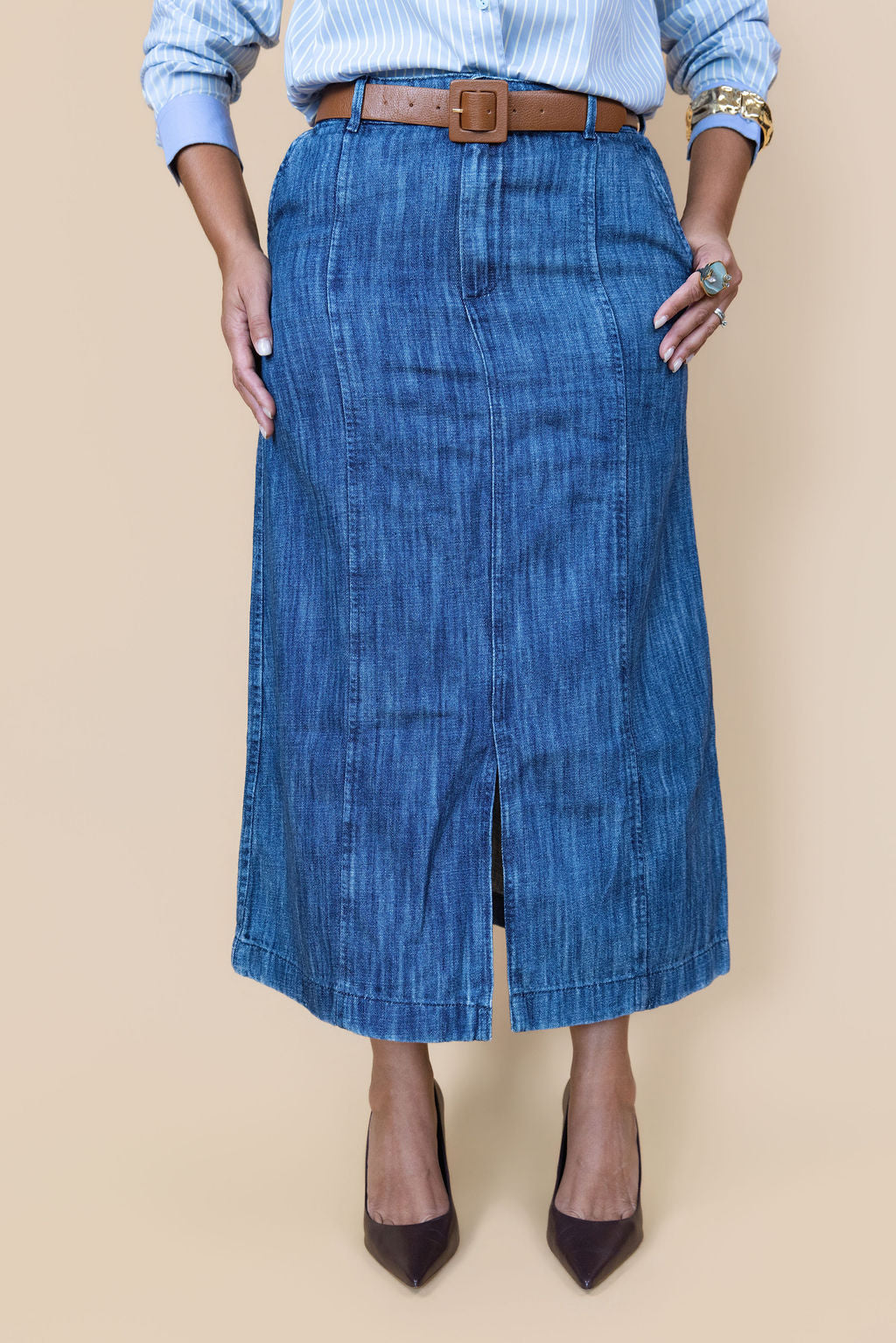 Sienna Denim Midi Skirt