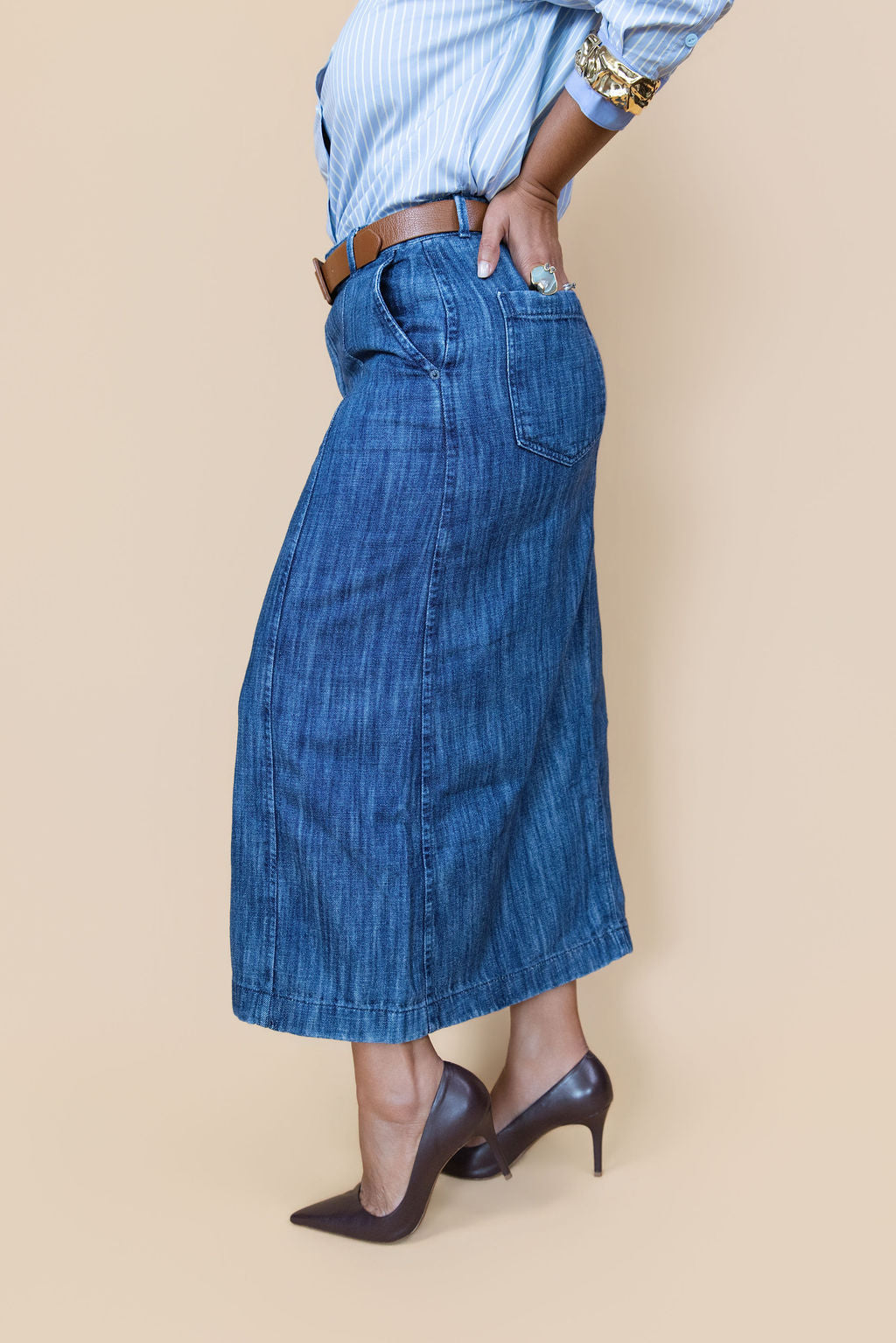 Sienna Denim Midi Skirt