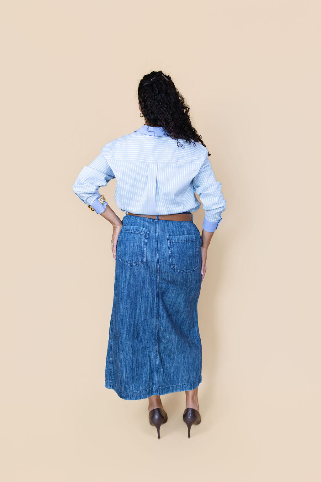 Sienna Denim Midi Skirt
