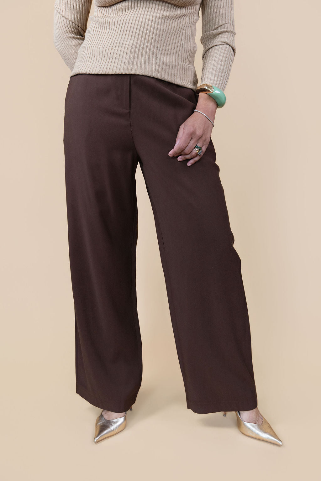 Espresso Wide-Leg Trousers