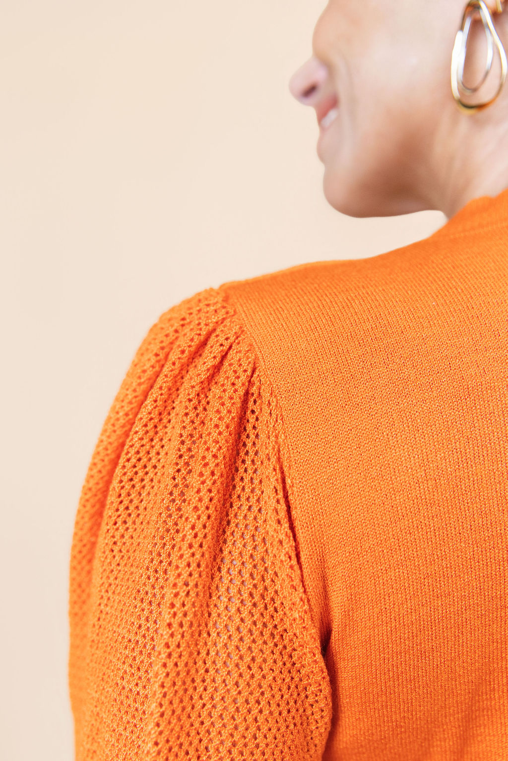 Sunset Puff Sleeve Knit Top