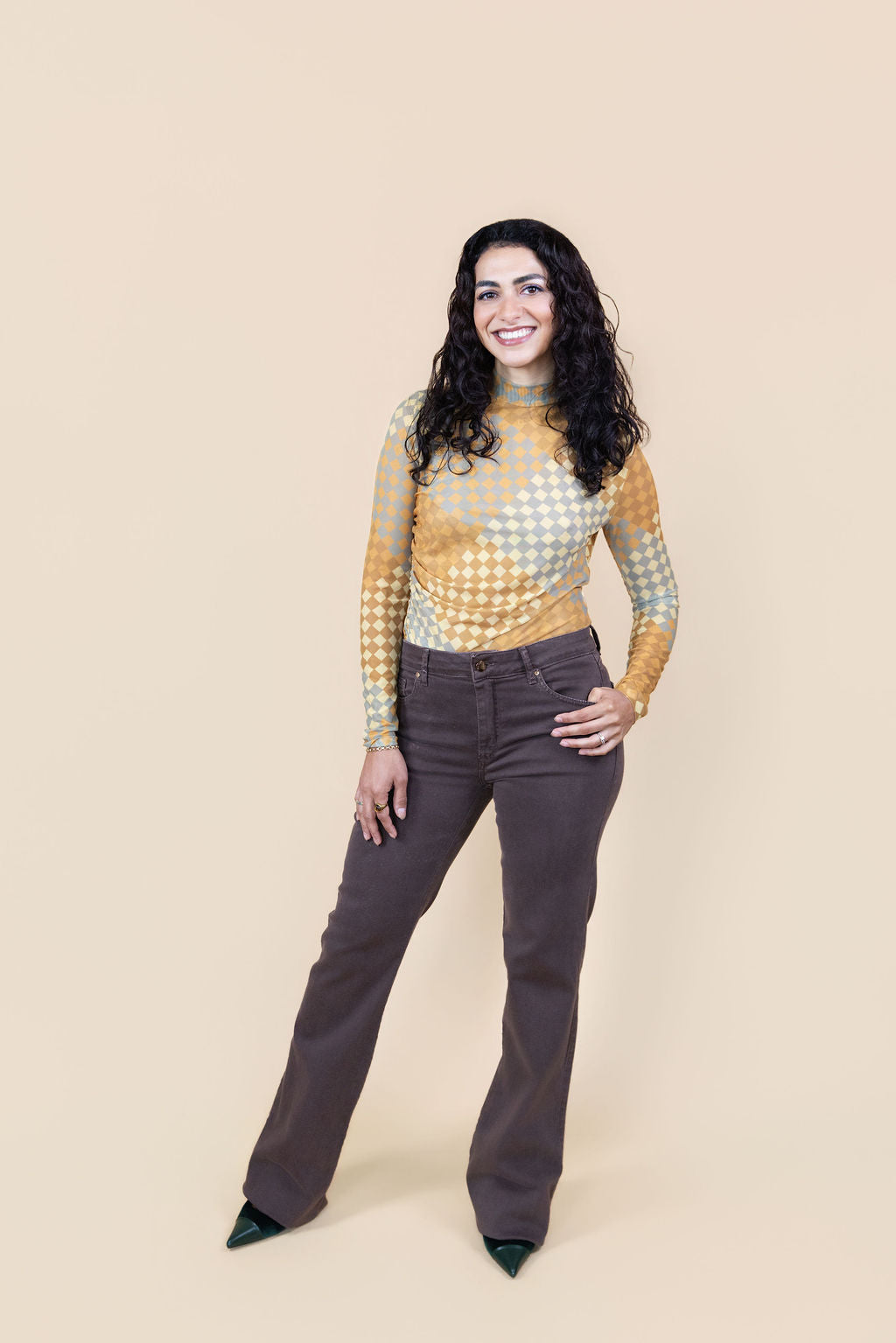 Golden Mosaic Mesh Top