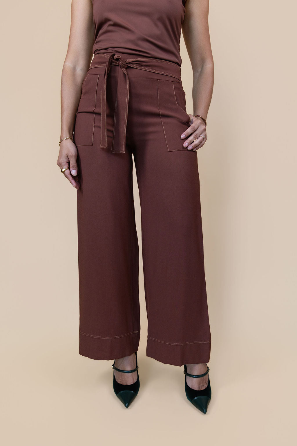 Cocoa Utility Wide-Leg Pants