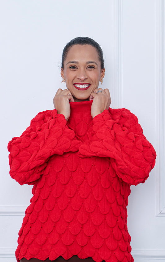 Geo Textured Knit Sweater – Bold & Elegant