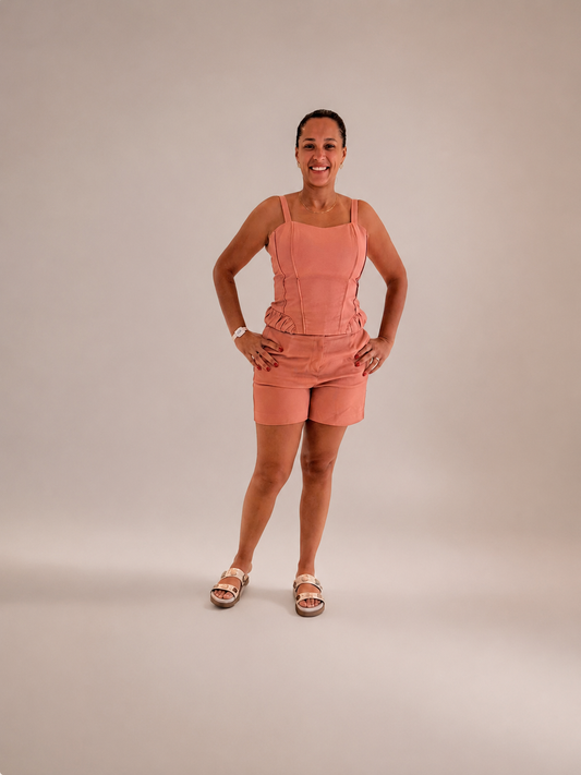 Tailored Cotton Shorts Set