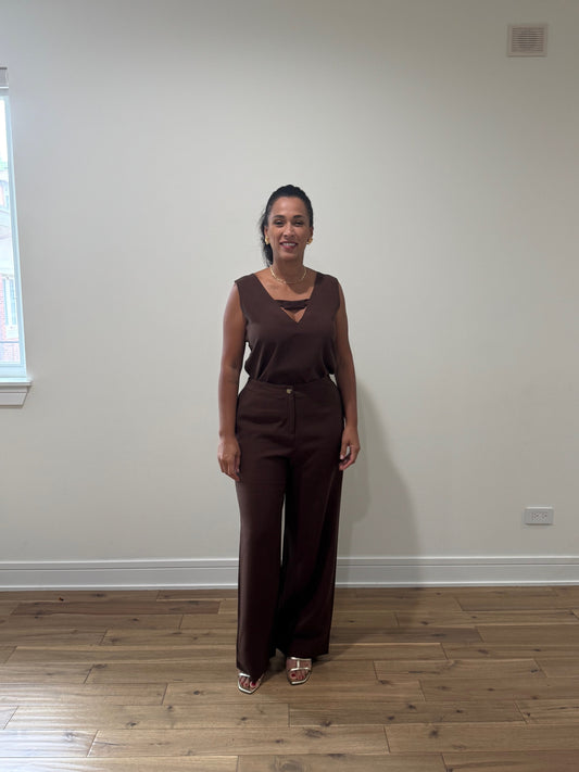 Elegance Pleated Keyhole Blouse