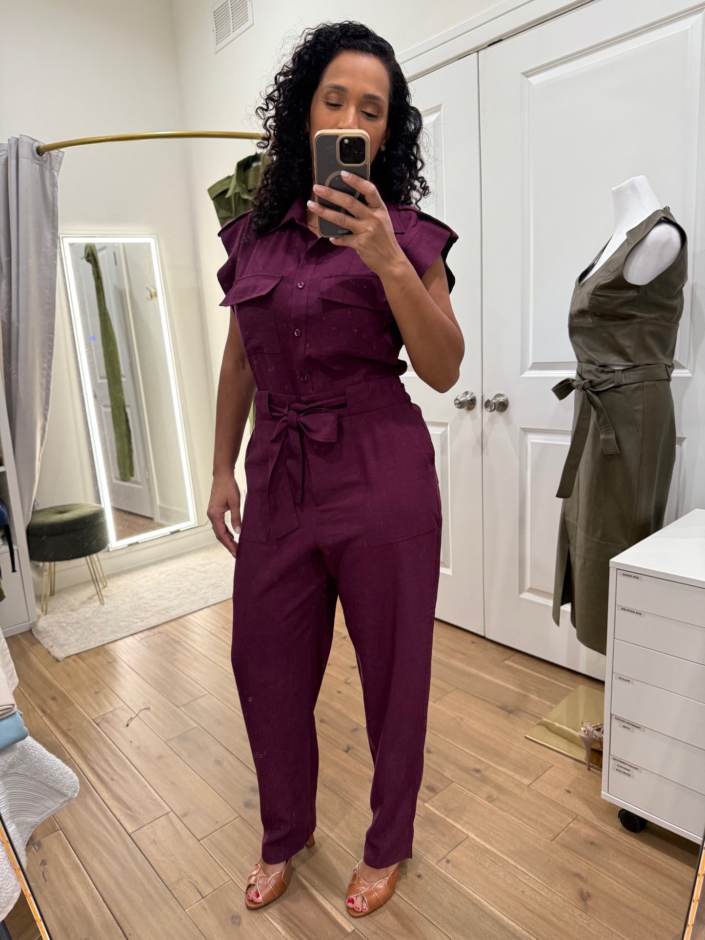 Sleeveless Belted Jumpsuit