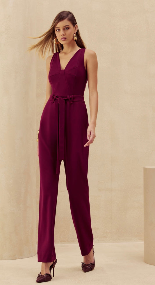 Burgundy Power Jumpsuit – Skazi Exclusive