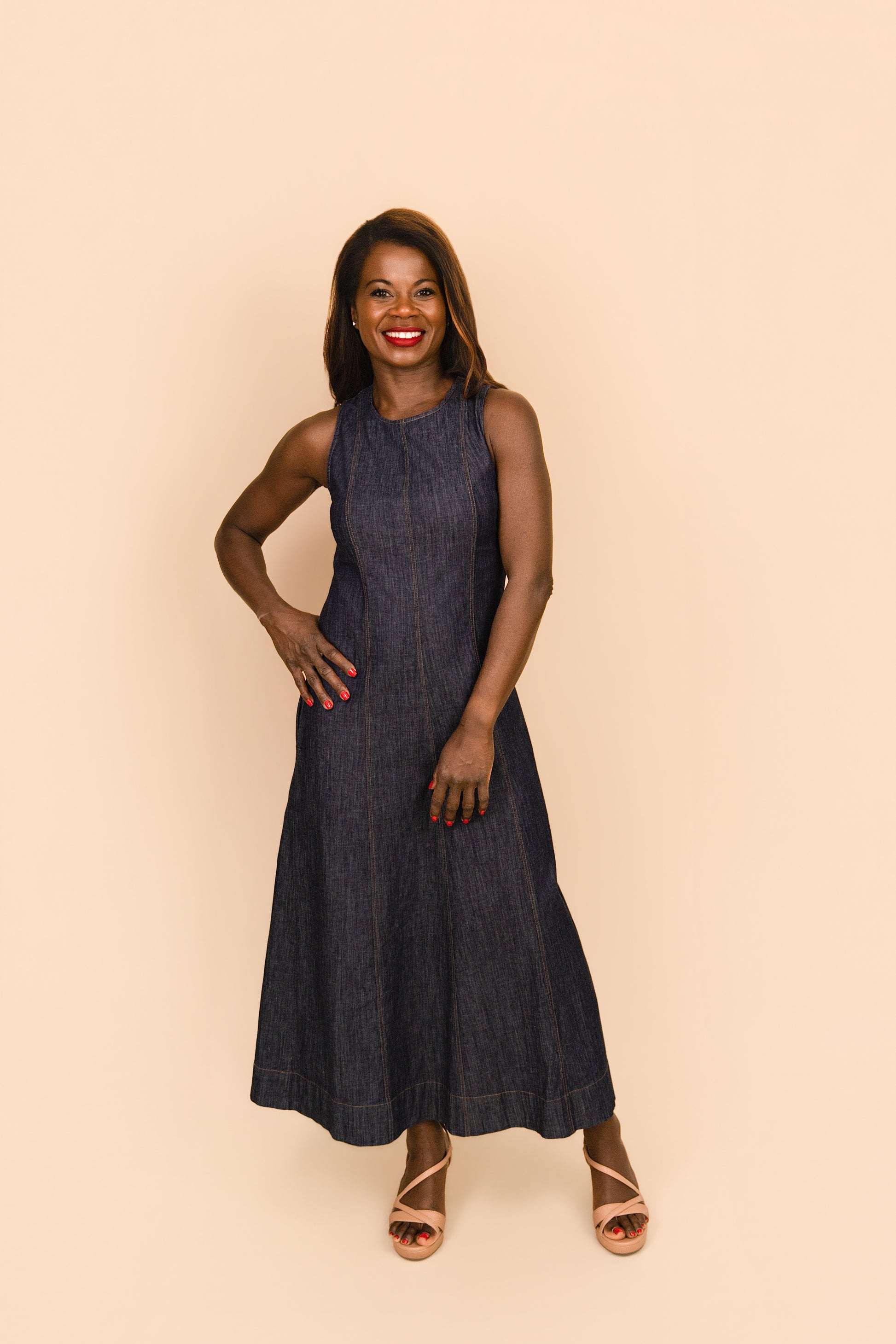 Samanta Denim Elegance Midi Dress M