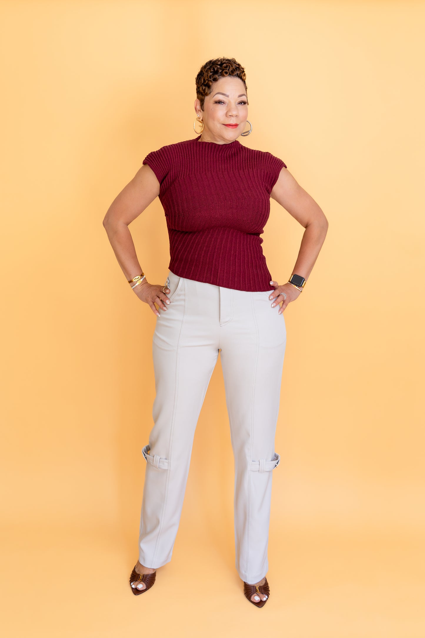 Structured Beige Pants