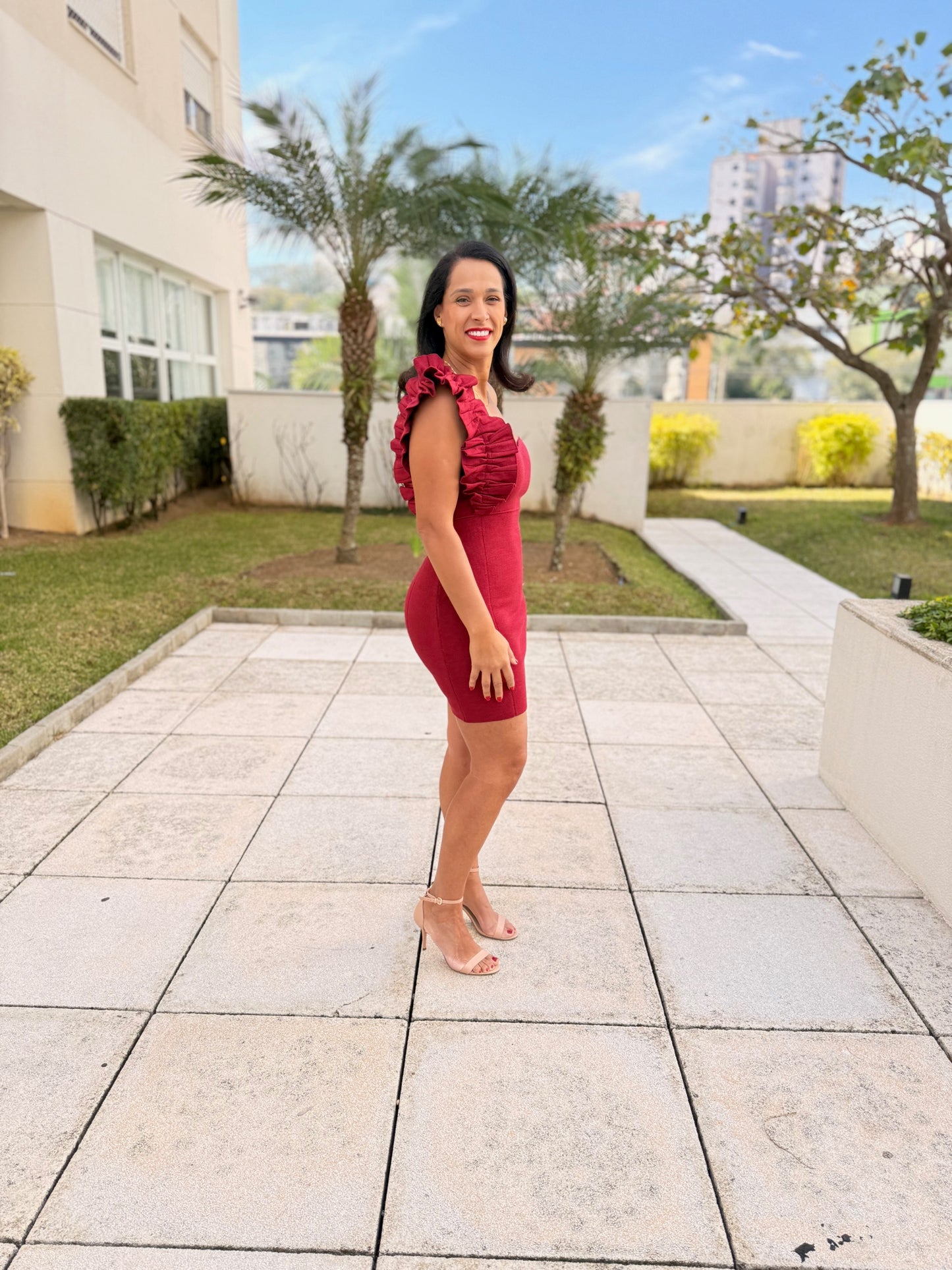 Ruffle One-Shoulder Dress