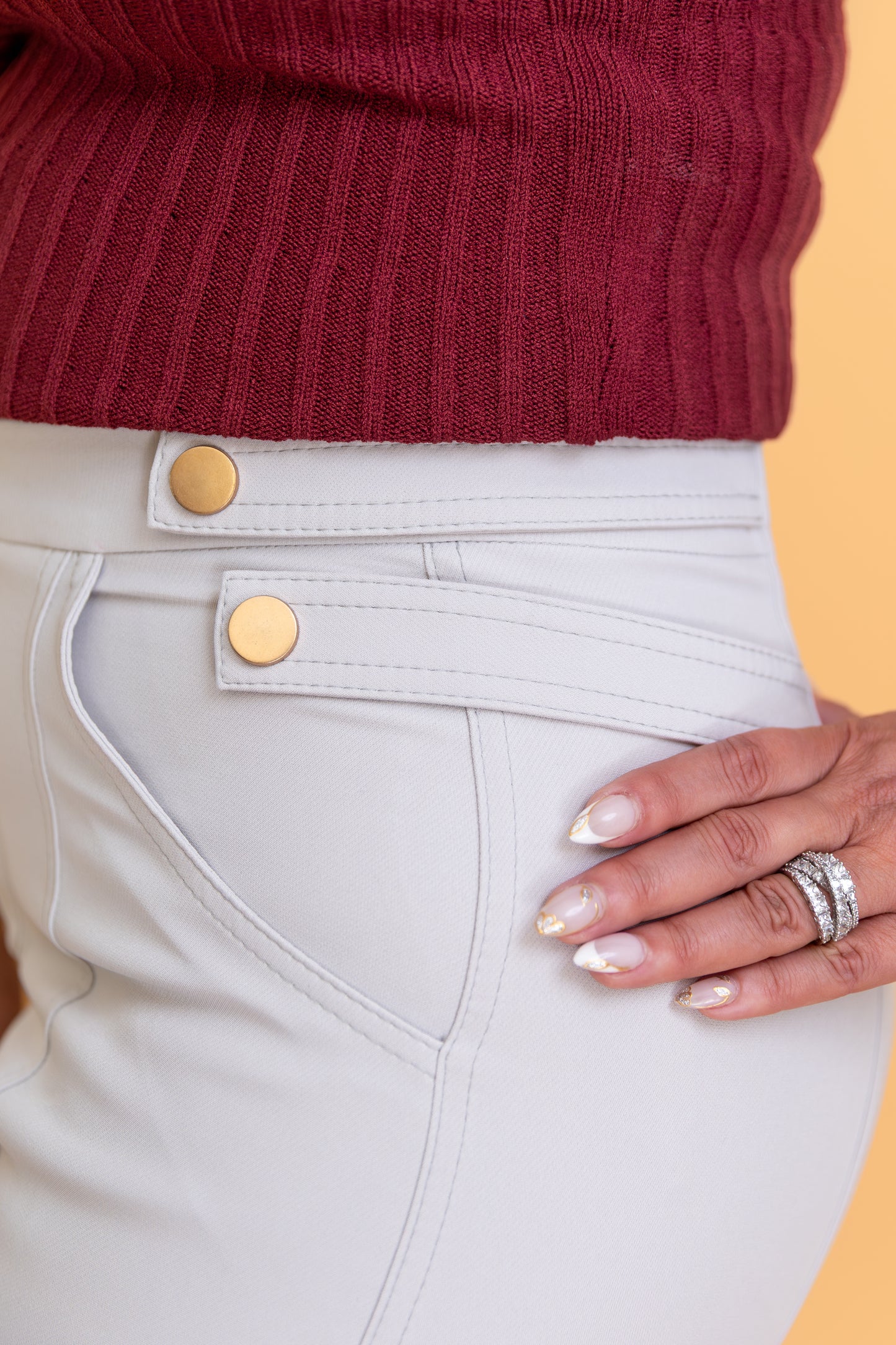 Structured Beige Pants