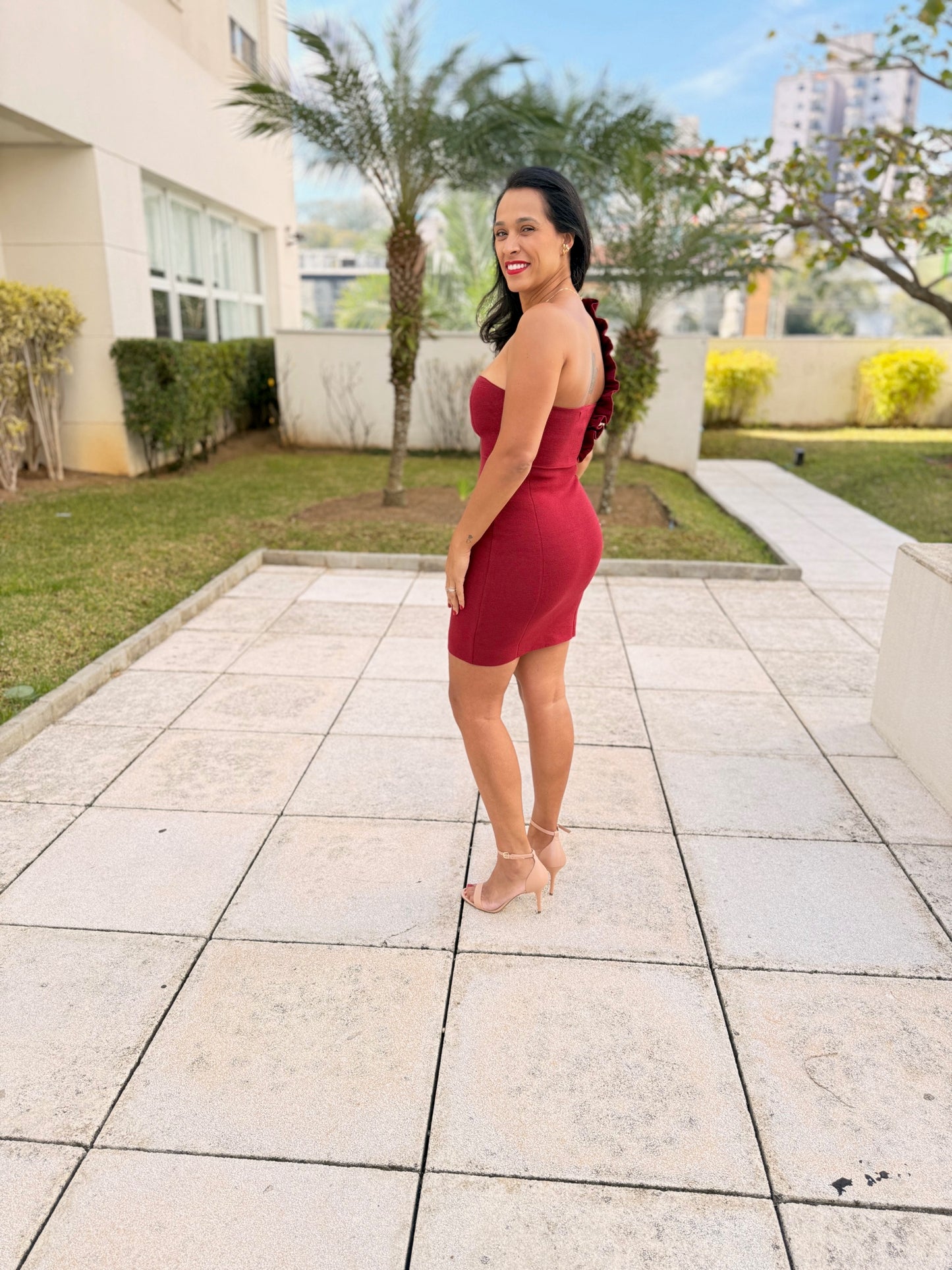 Ruffle One-Shoulder Dress