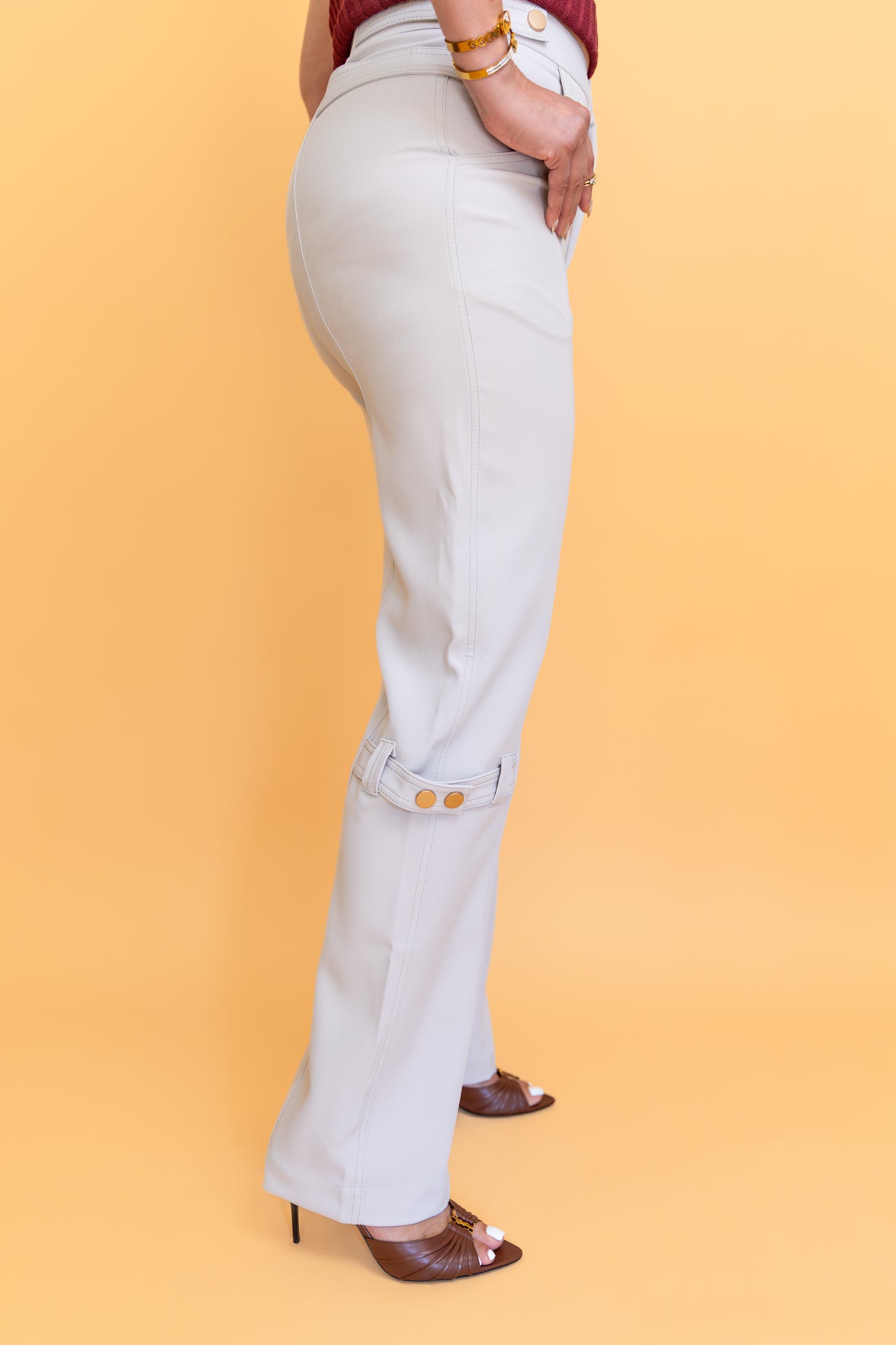 Structured Beige Pants