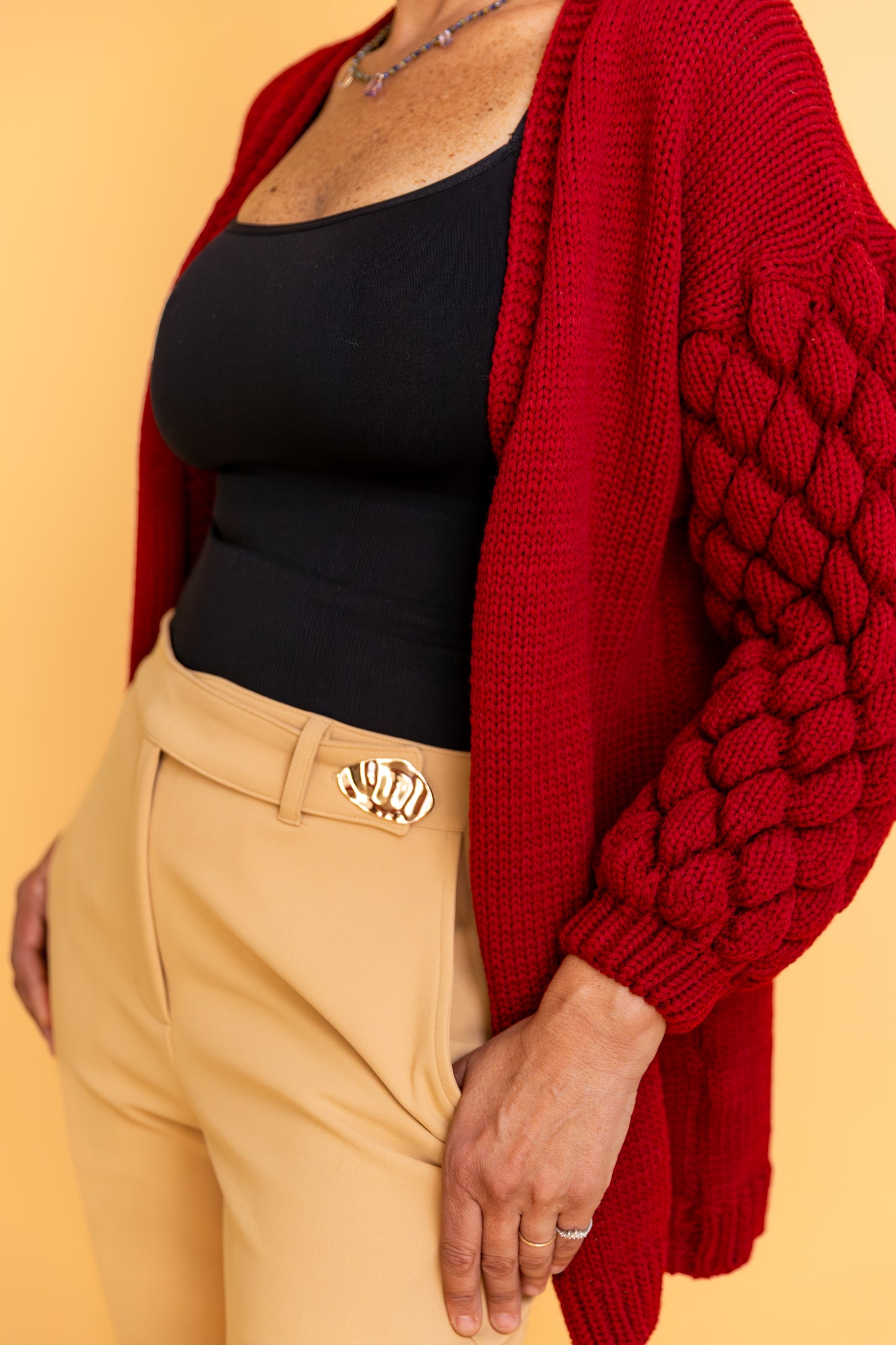 Vivian - Knit Cardigan with Balloon Sleeves