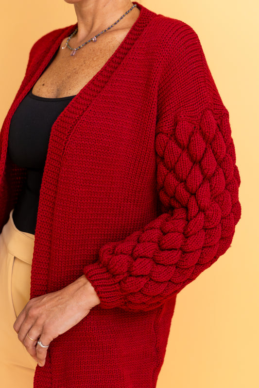 Vivian - Knit Cardigan with Balloon Sleeves