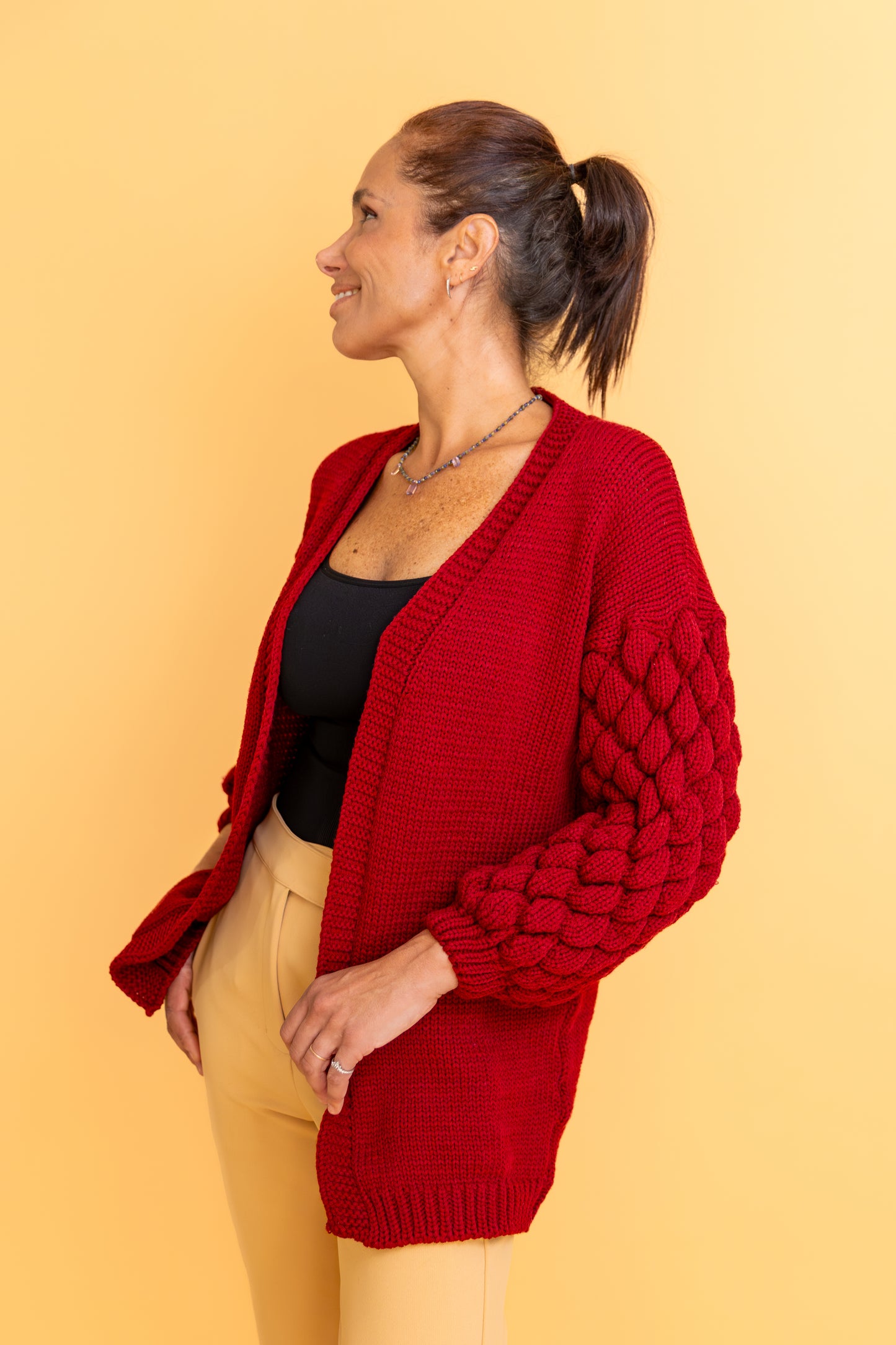 Vivian - Knit Cardigan with Balloon Sleeves