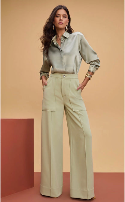 Wide-Leg Tailored Pants