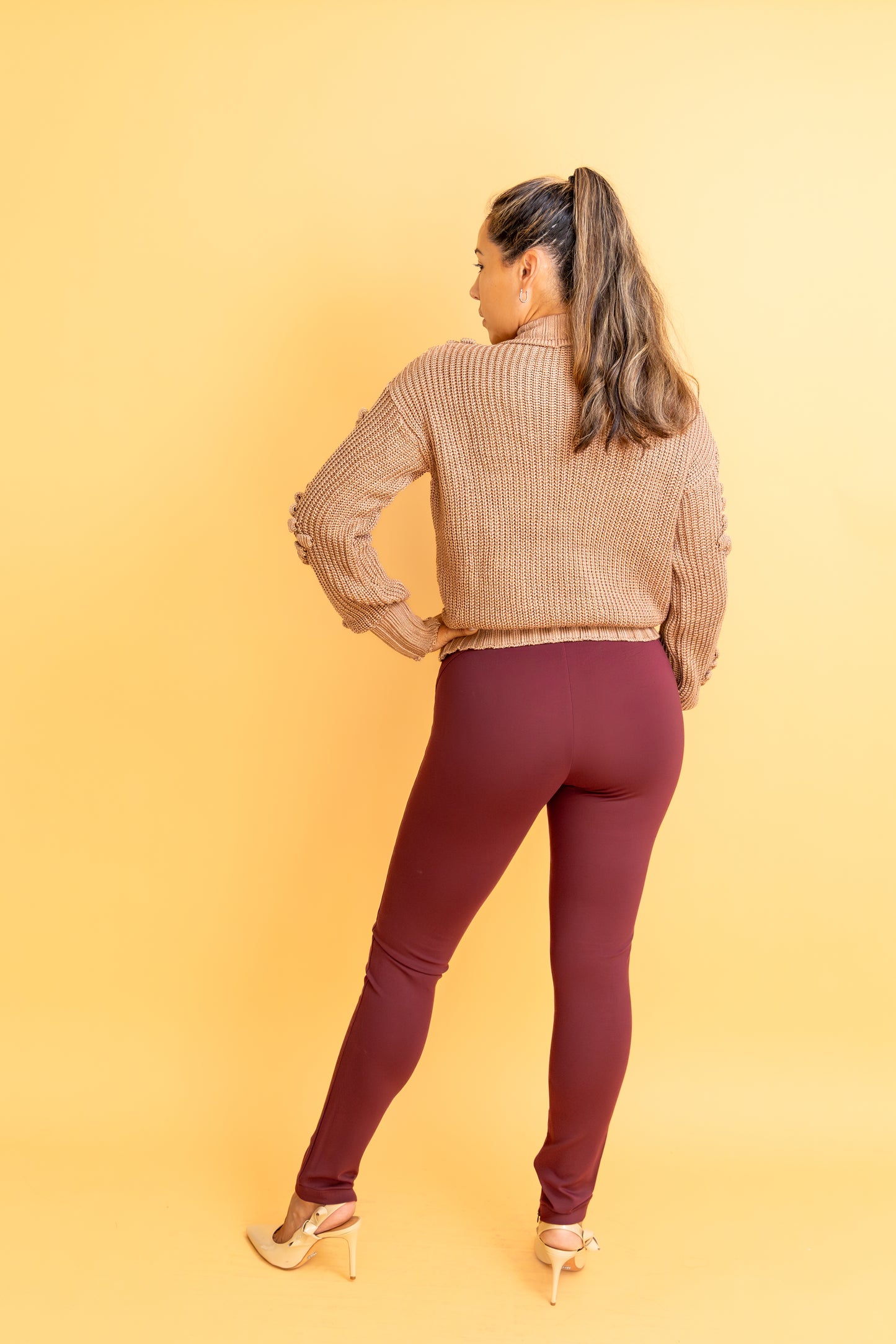 High-Compression Skinny Pants with Side & Ankle Zipper