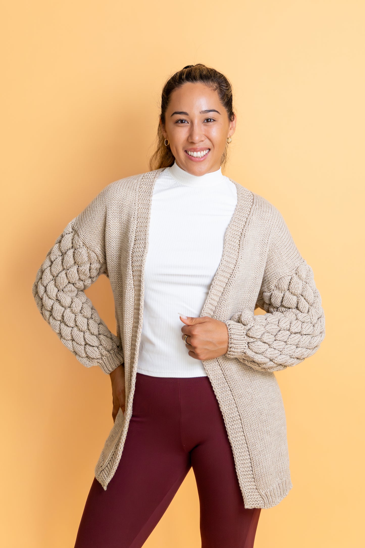 Vivian - Knit Cardigan with Balloon Sleeves