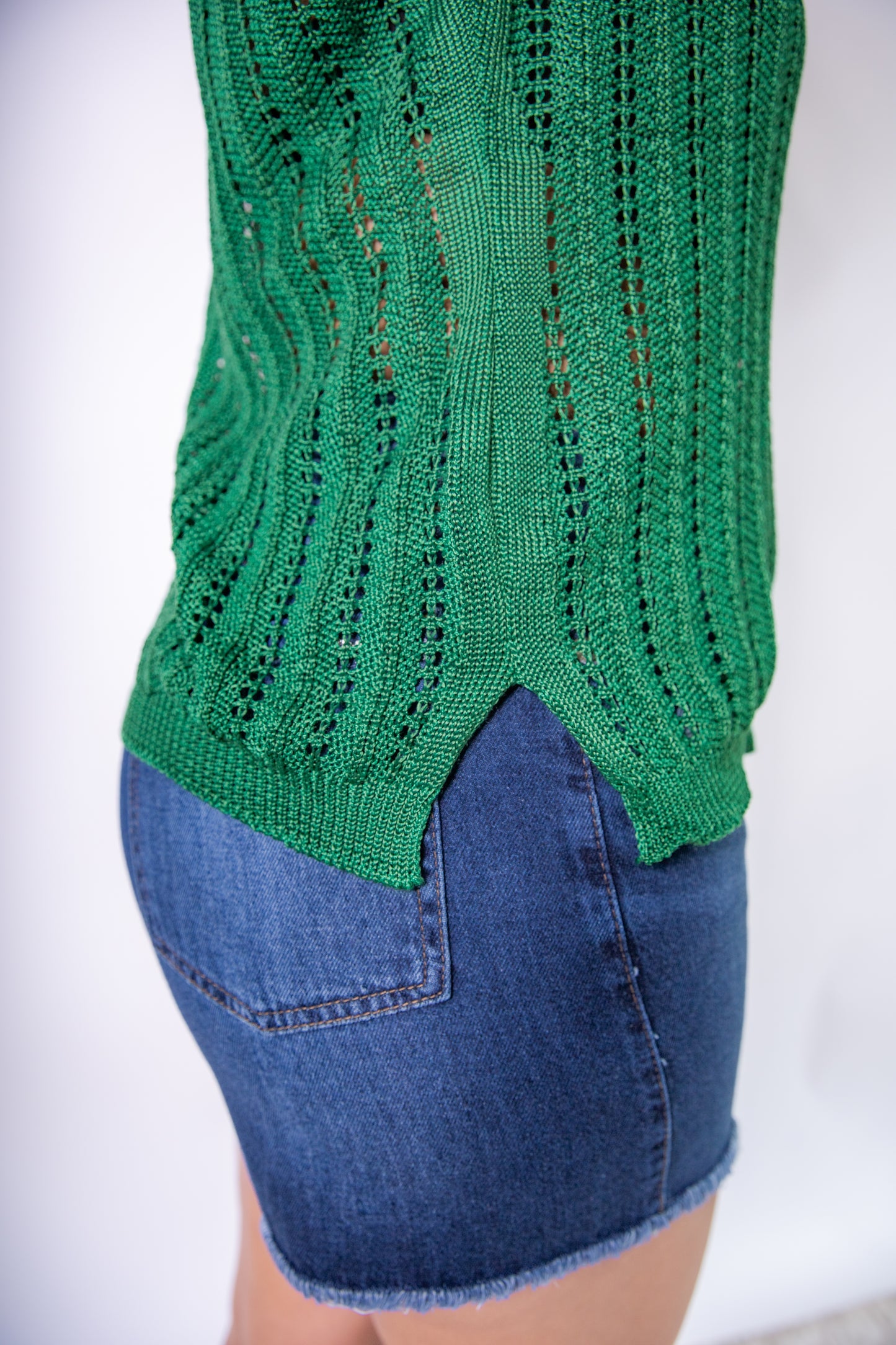 Denim High-Waisted Shorts - Dark Wash