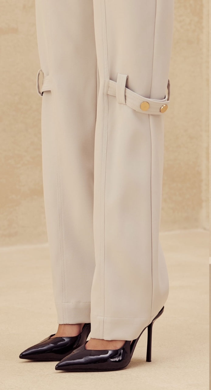 Structured Beige Pants