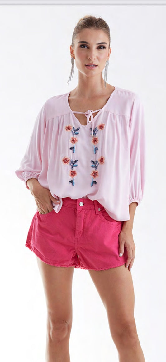 Sun Petals Embroidered Blouse
