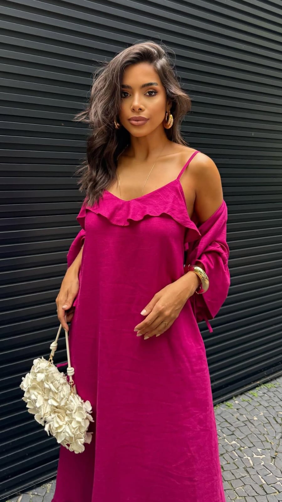 Ruffle Linen Blouse and Dress