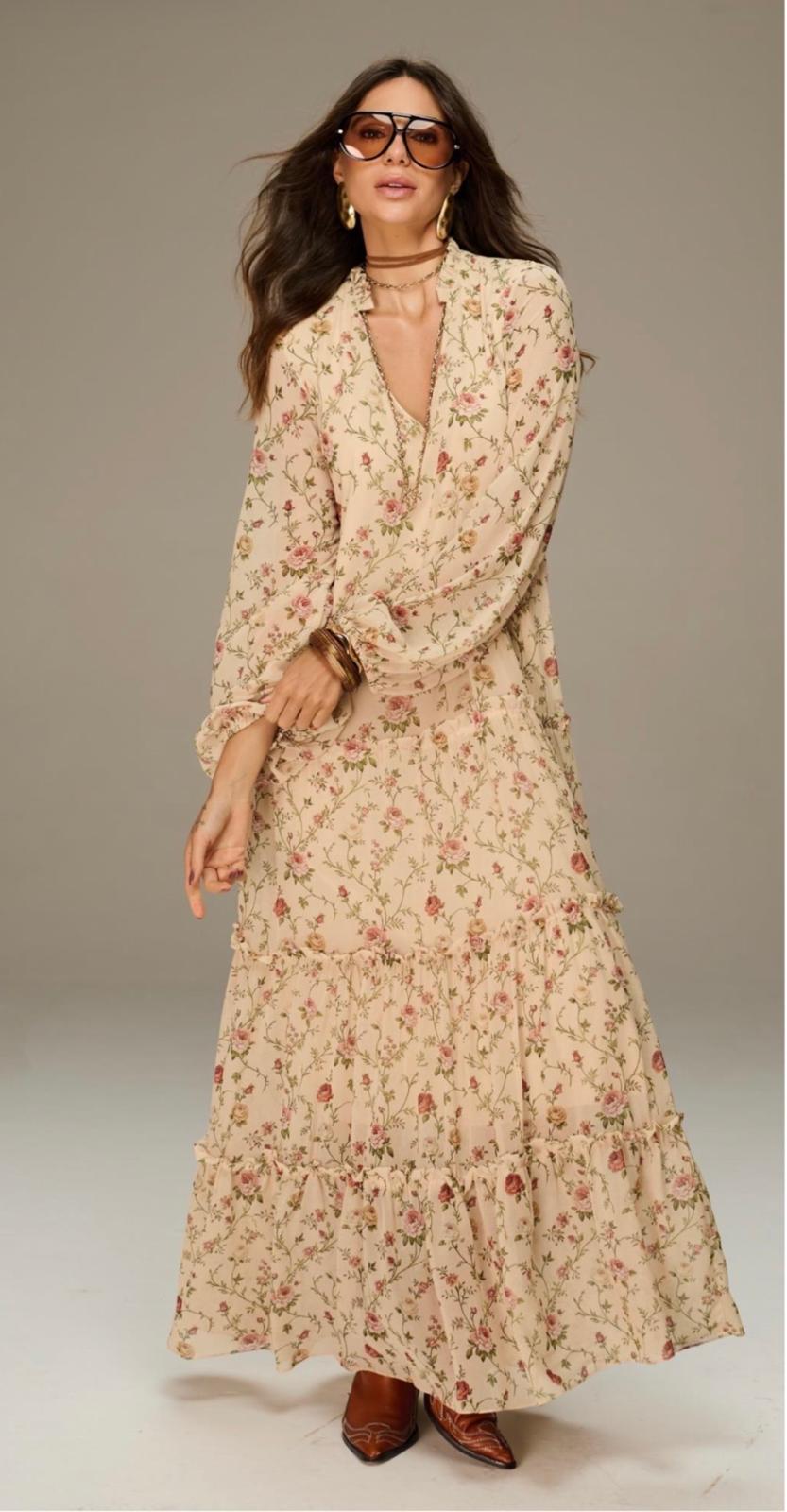 Vintage Bloom Maxi Dress - Coutz