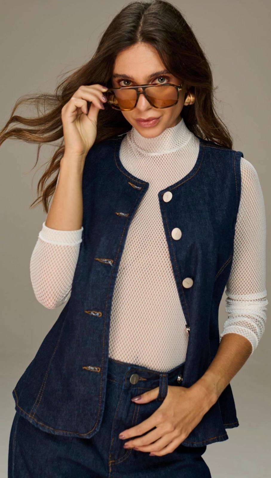 Indigo Sculpt Denim Vest