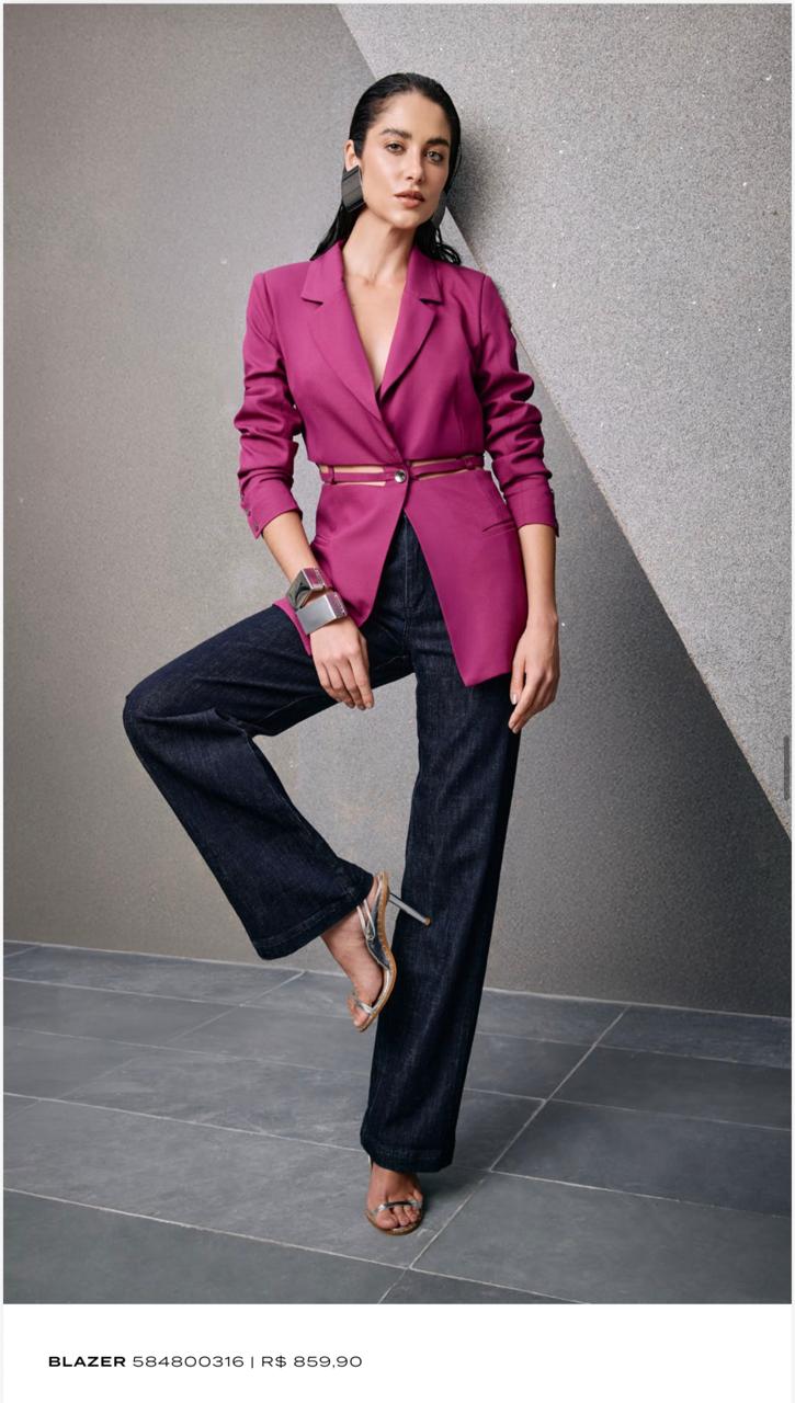 Berry Cutout Tailored Blazer