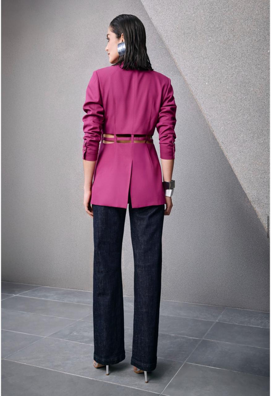 Berry Cutout Tailored Blazer