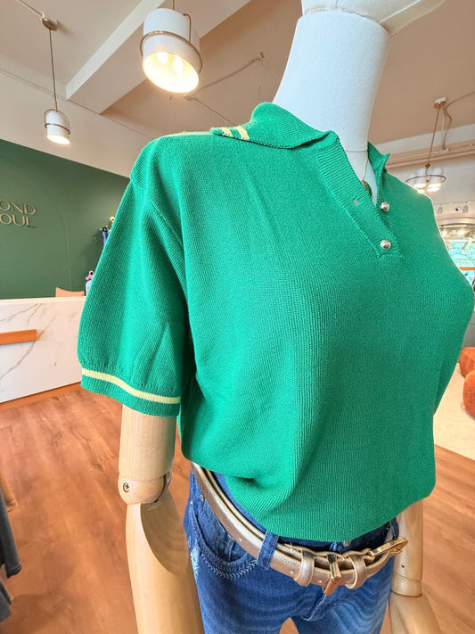 Modal Polo Top – Emerald Green