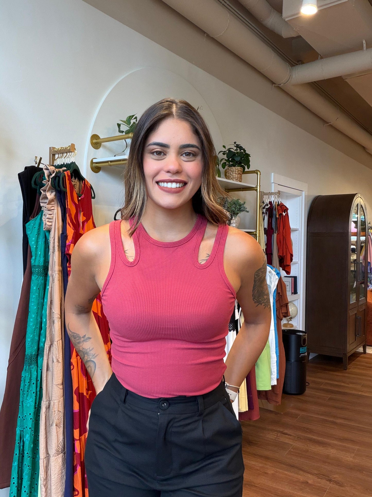 Olivia Cutout Ribbed Top