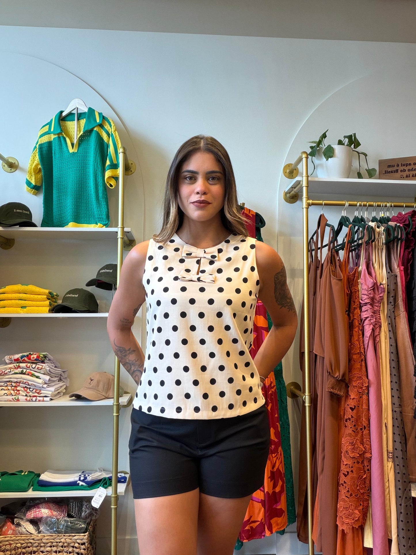 Vicky Polka Dot Bow Blouse