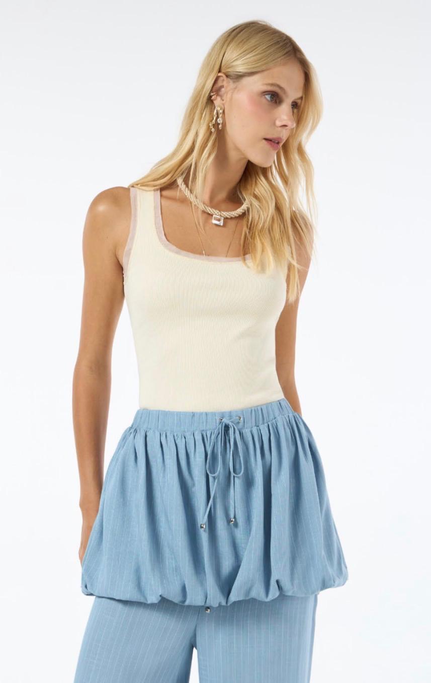 Anne Essential Tank Tule detail - Tufi Duek