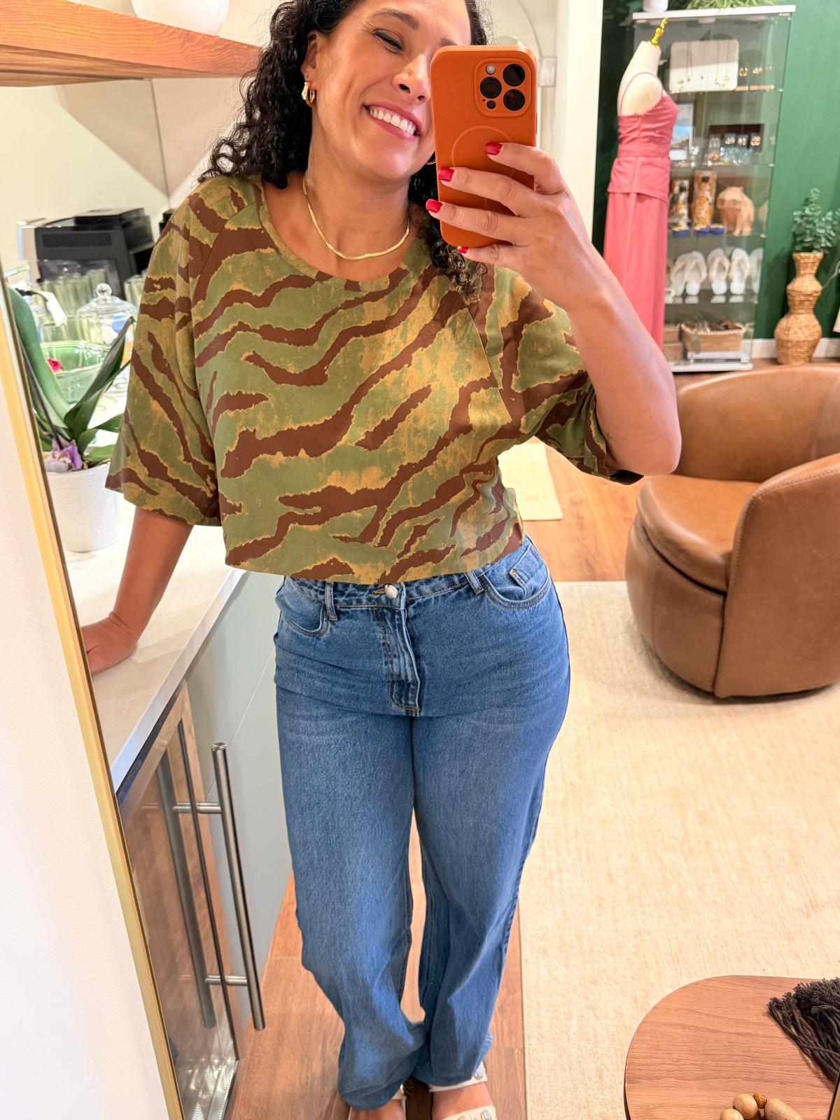 Savannah Wild Print Cropped Top