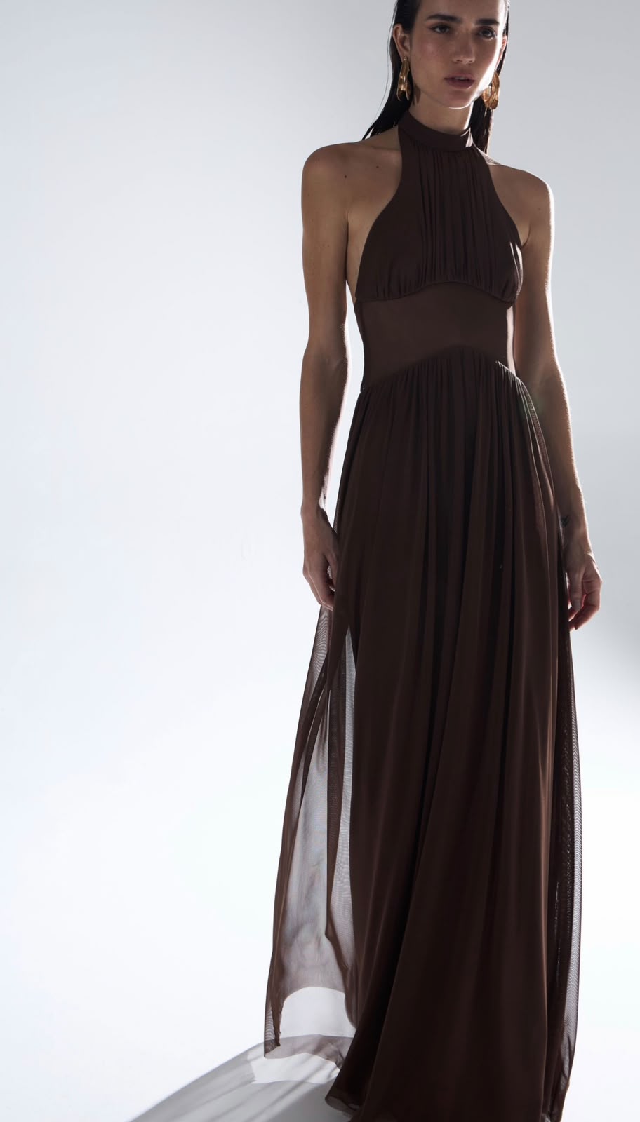 Cocoa Breeze Mesh Gown
