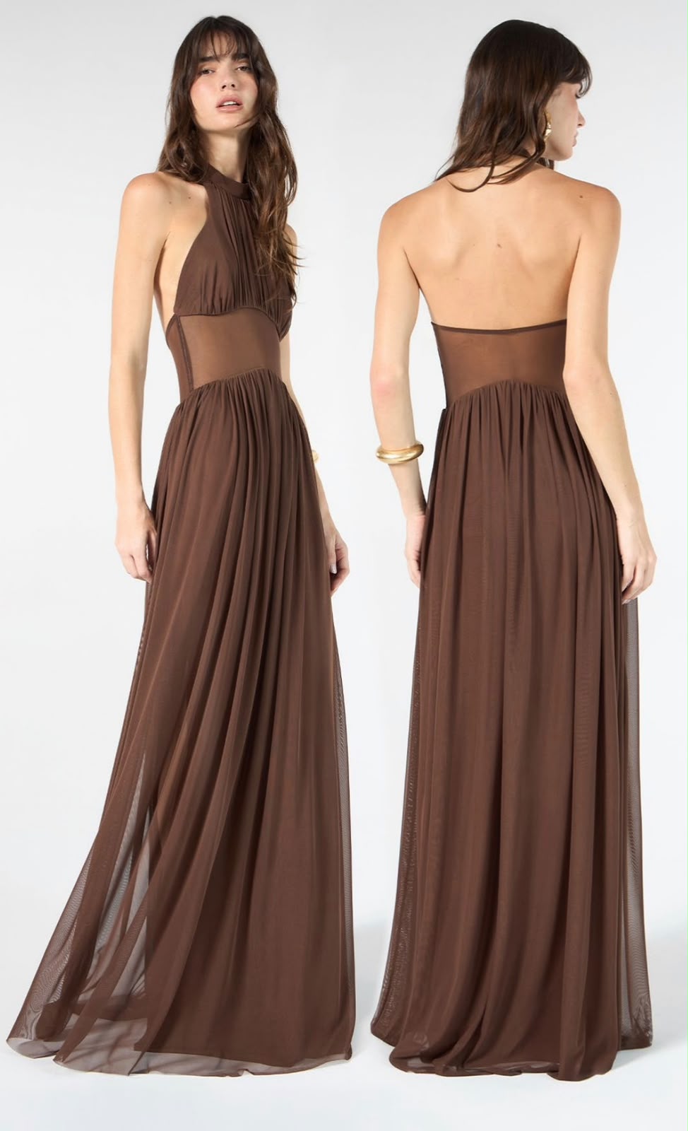 Cocoa Breeze Mesh Gown