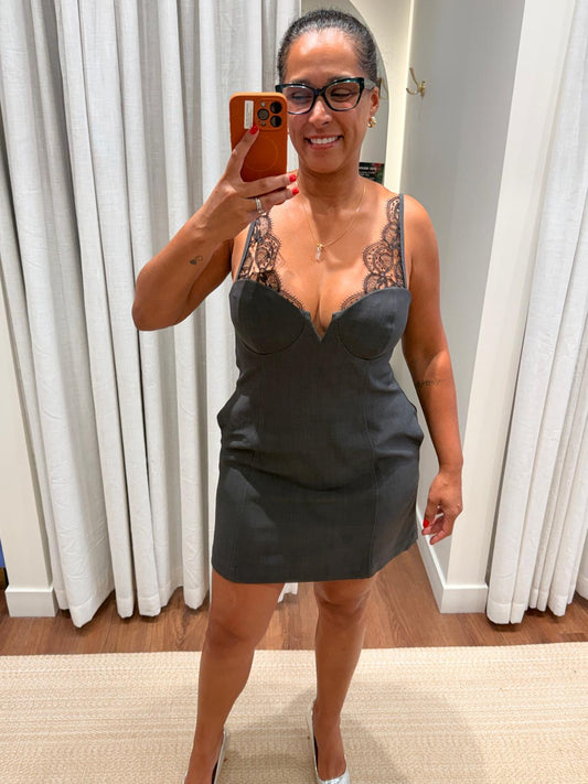 Black Tailored Mini Dress
