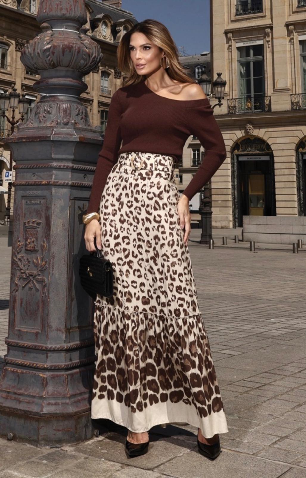 Wild Elegance Leopard Maxi Skirt