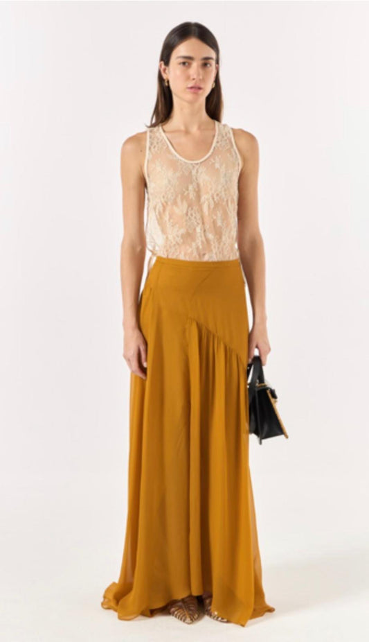Golden Flow Maxi Skirt