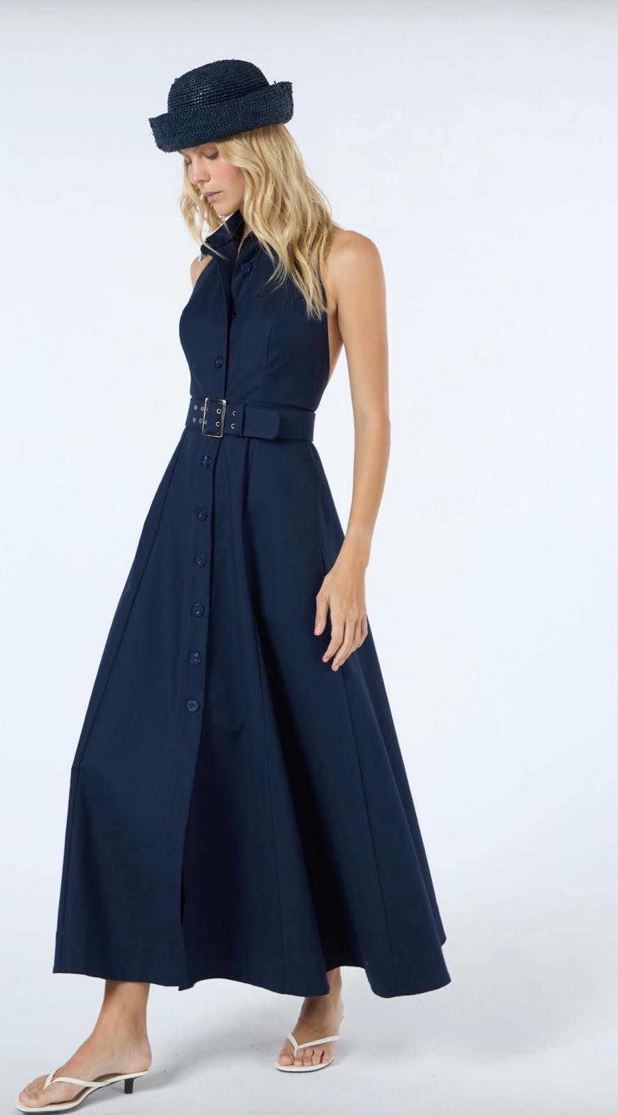 Isabella Button-Front Maxi Dress